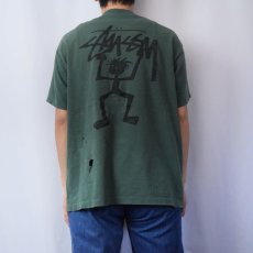 画像4: 80's ブート STUSSY USA製 シャドーマンプリントTシャツ XL (4)