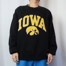 画像2: [お客様お支払い処理中]90's〜 RUSSELL ATHLETIC USA製 "IOWA" 前V プリントスウェット BLACK XL (2)