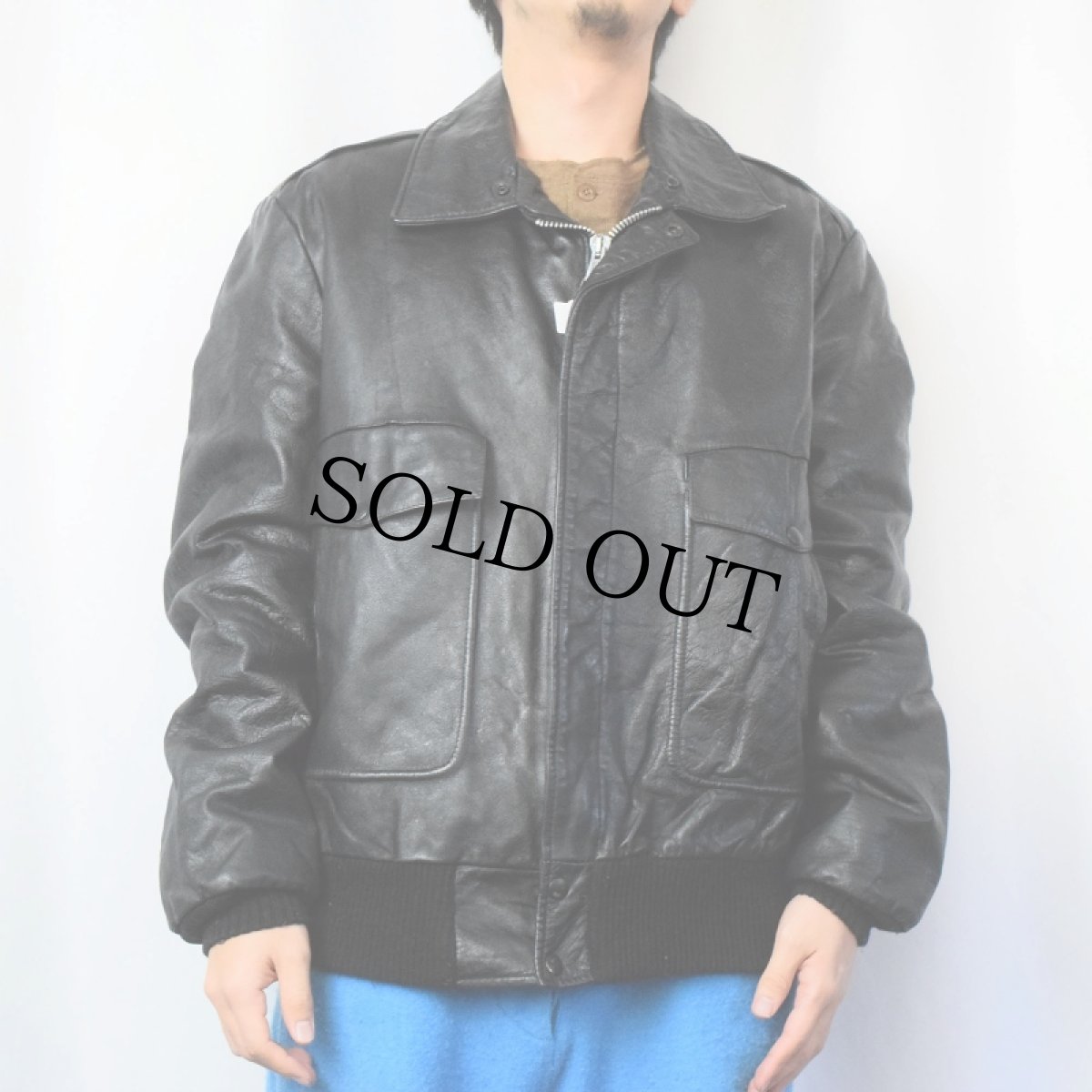 画像2: 〜90's USA製 キルティングライナー レザージャケット BLACK (2)