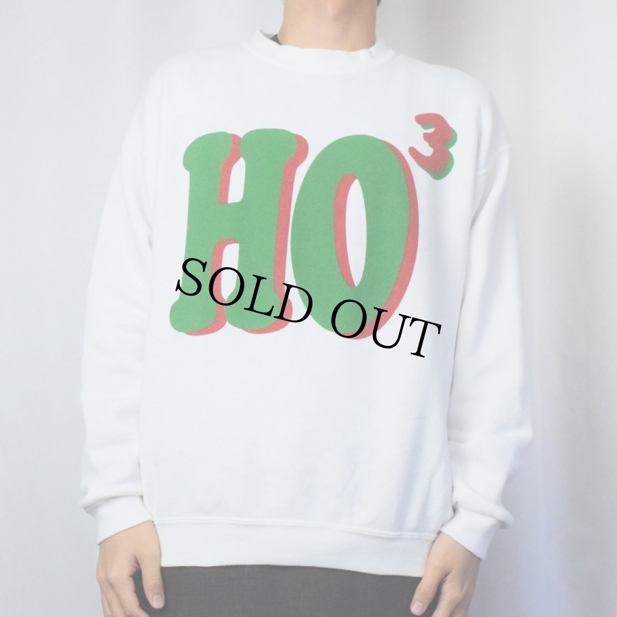 画像2: 90's USA製 "HO3" プリントスウェット L (2)