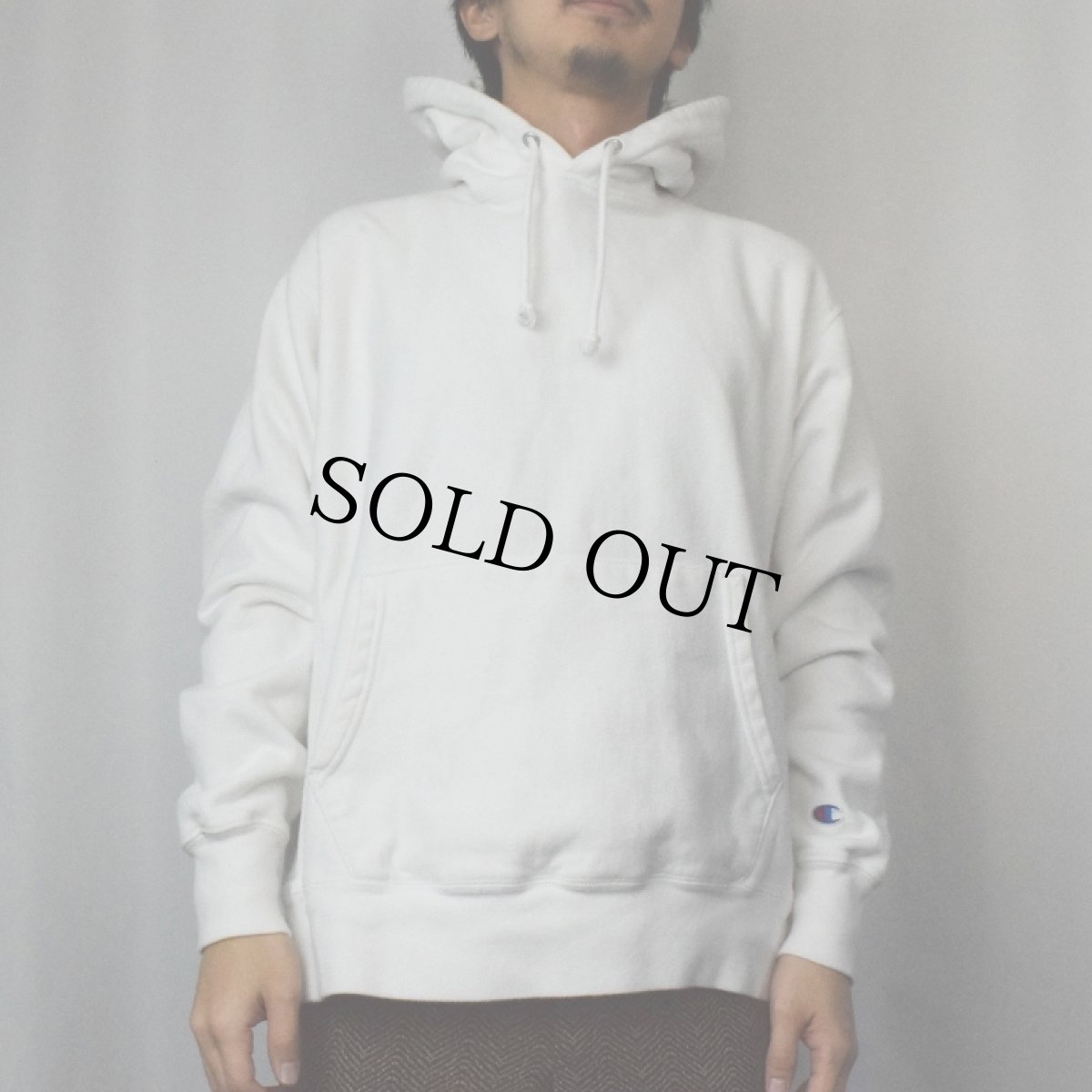 画像2: Champion REVERSE WEAVE 無地スウェットフーディー 目無し L (2)