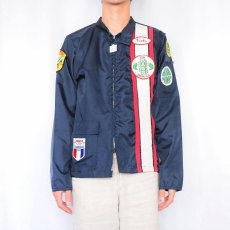 画像2: 【SALE】 70〜80's VICTORIA ワッペン付き ナイロンレーシングジャケット NAVY M (2)