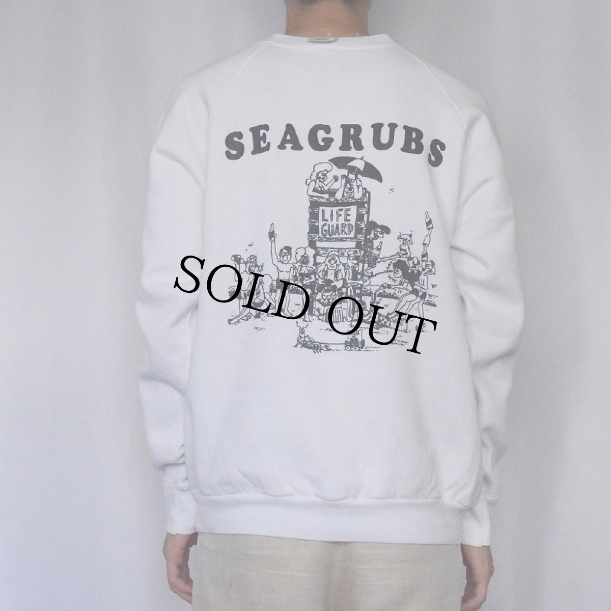 画像4: 80's USA製 "THE COOLER CLASS" イラストプリントラグランスウェット L (4)