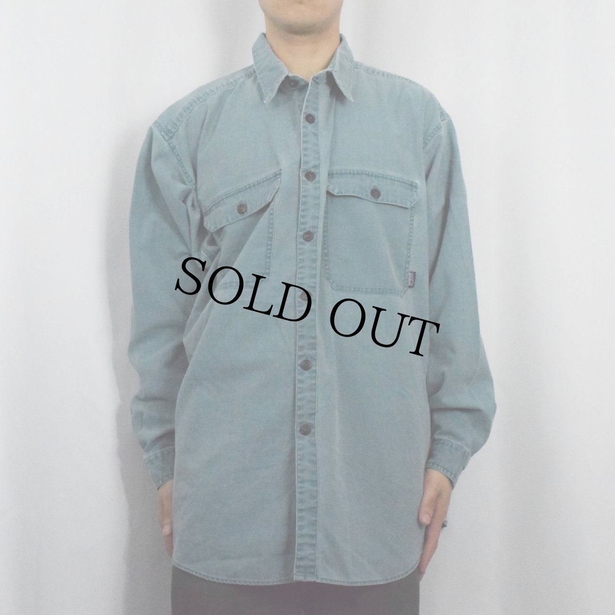 画像2: 2000's Patagonia ORGANIC COTTON エルボーパッチ付き コットンワークシャツ XXL (2)