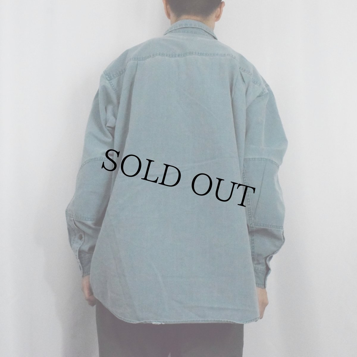 画像3: 2000's Patagonia ORGANIC COTTON エルボーパッチ付き コットンワークシャツ XXL (3)