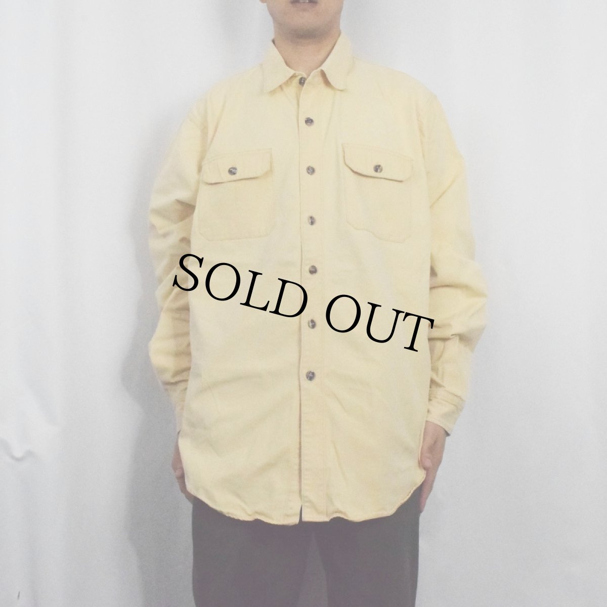 画像2: 80's Patagonia デカタグ コットンワークシャツ XL (2)