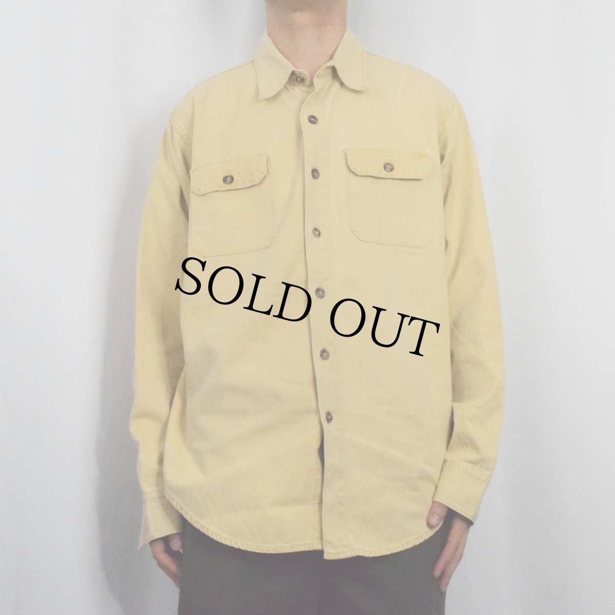 画像2: 70's Patagonia デカタグ コットンワークシャツ XL (2)