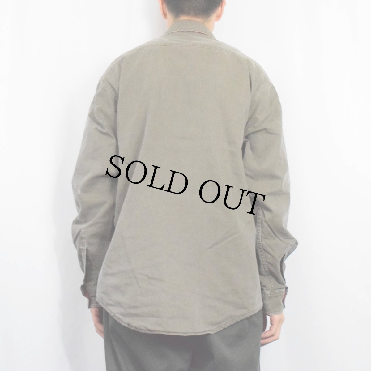 画像3: 80〜90's L.L.Bean CANADA製 裏地ネル コットンワークシャツ L (3)