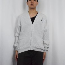 画像2: 90's JERZEES USA製 "CARTERET HOME..." 刺繍入り スウェットカーディガン ONESIZE (2)