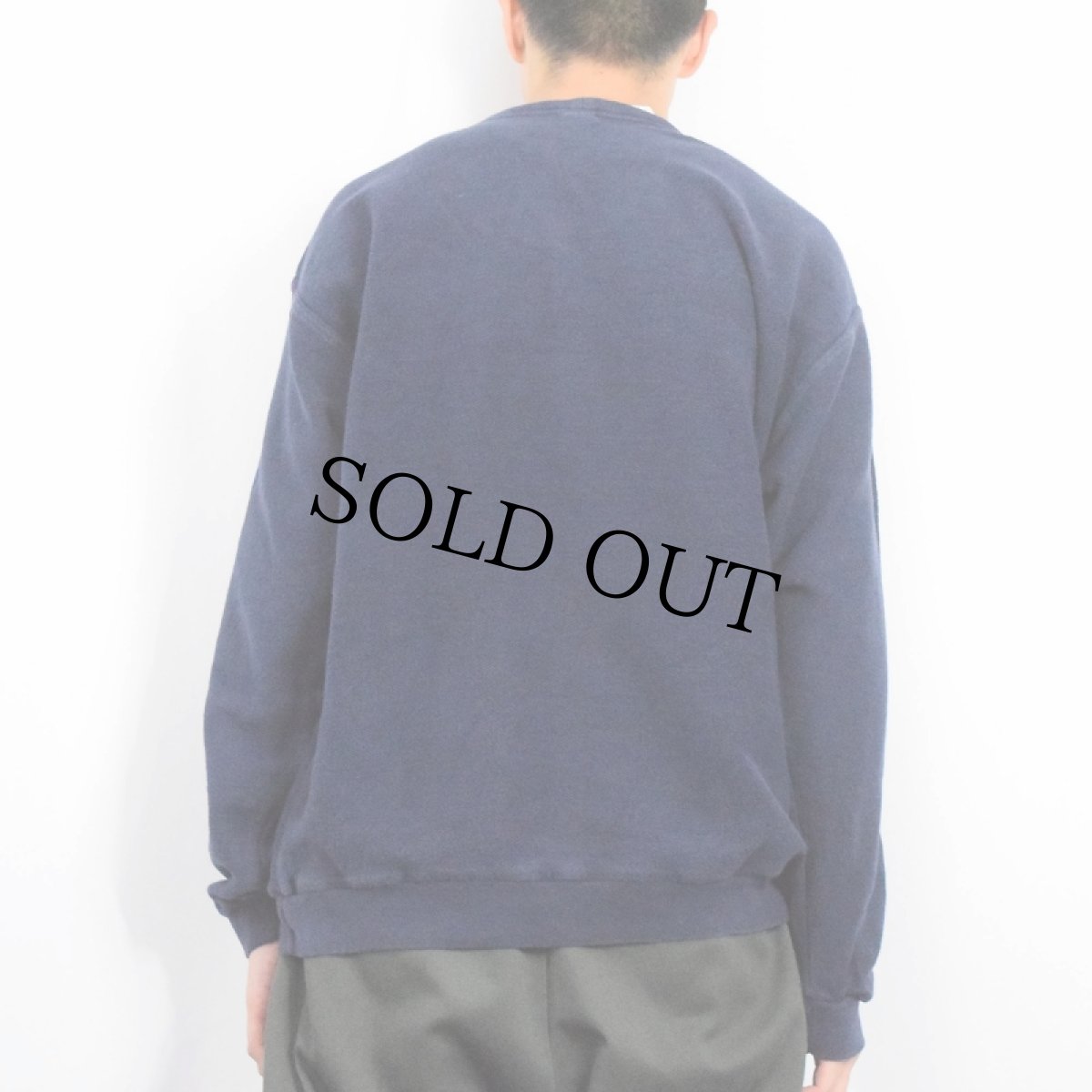 画像3: LANDS' END USA製 前V パイルスウェット NAVY L (3)