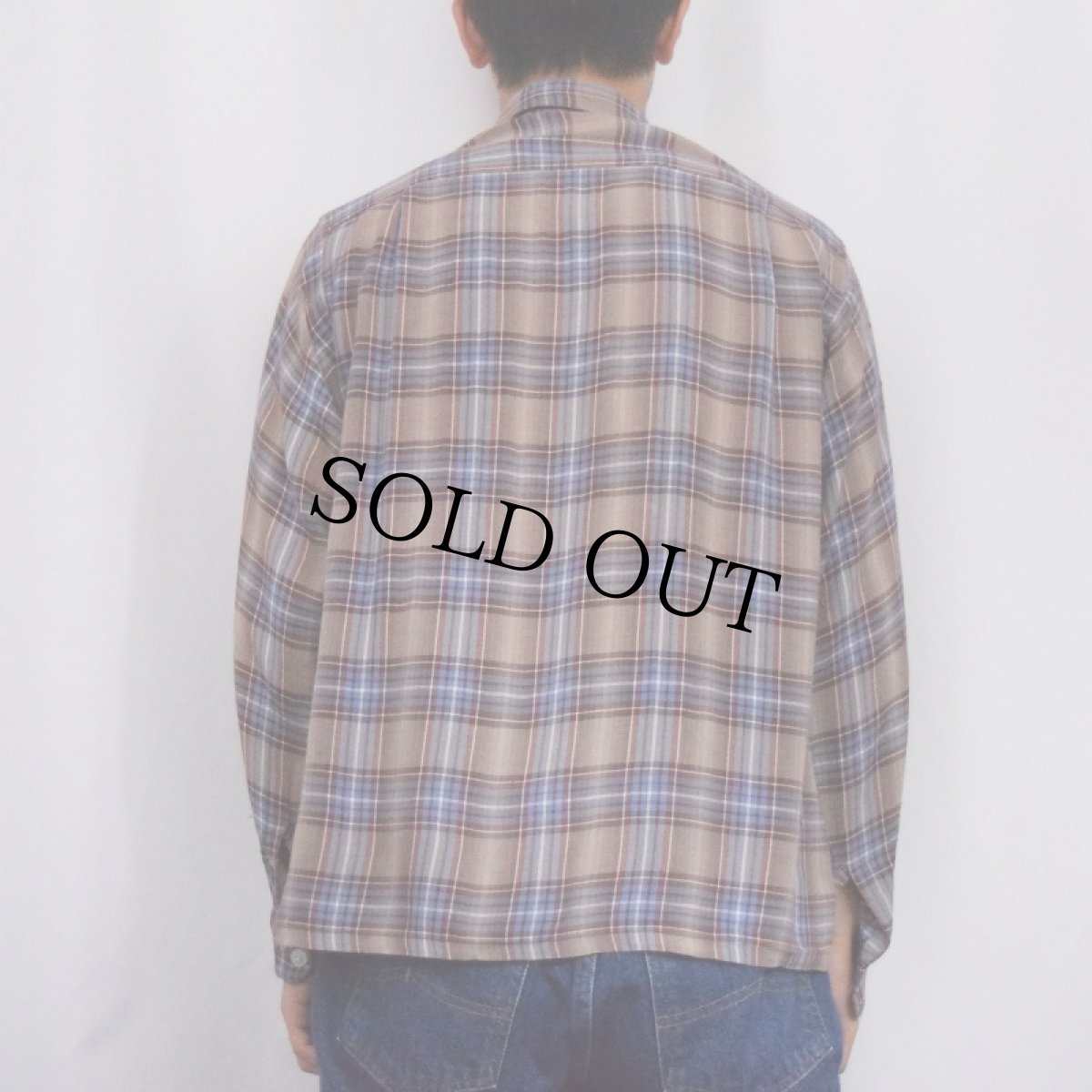 画像3: 50's Nelson-Paige チェック柄 オープンカラーシャツ M (3)