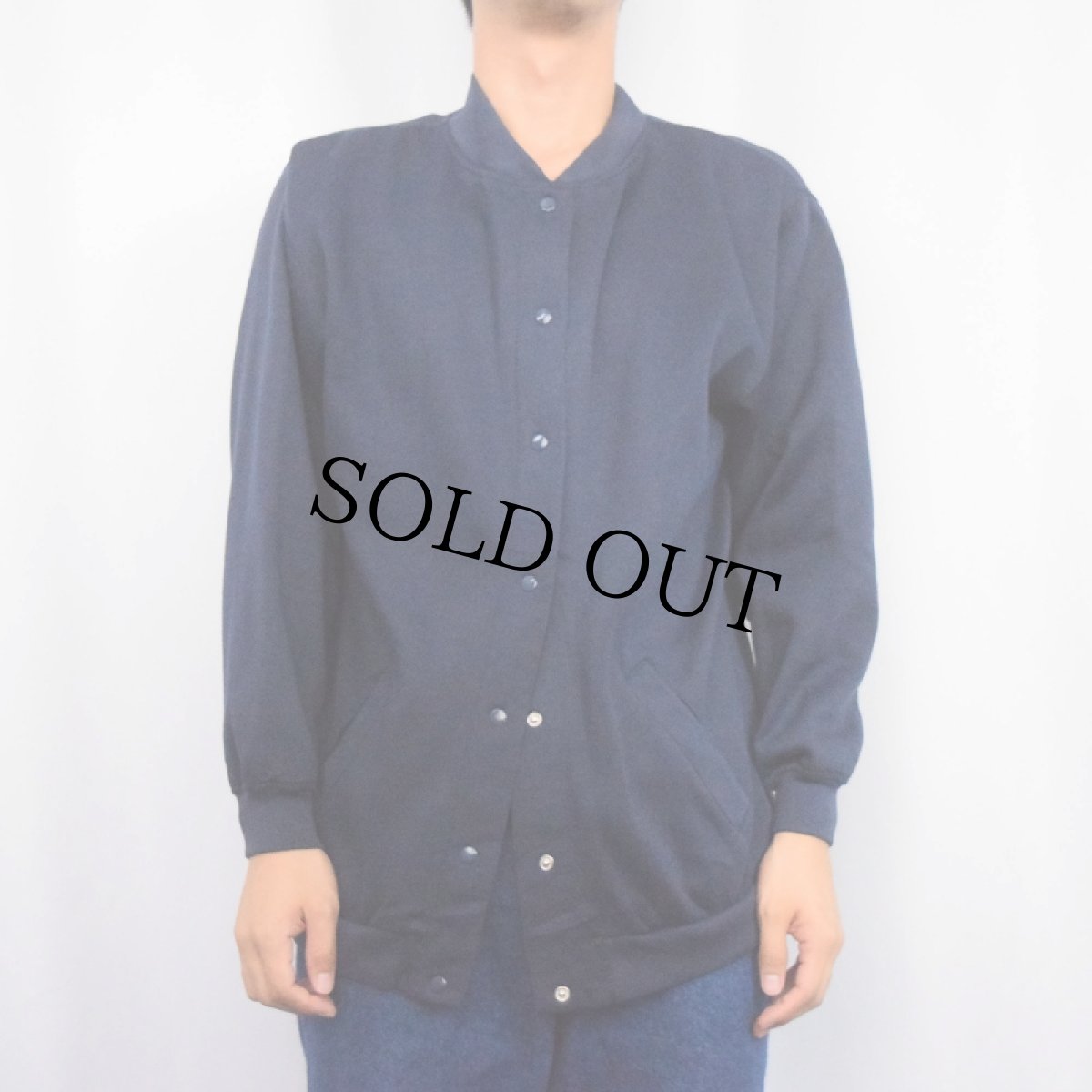 画像2: Blain スウェットスナップカーディガン NAVY (2)