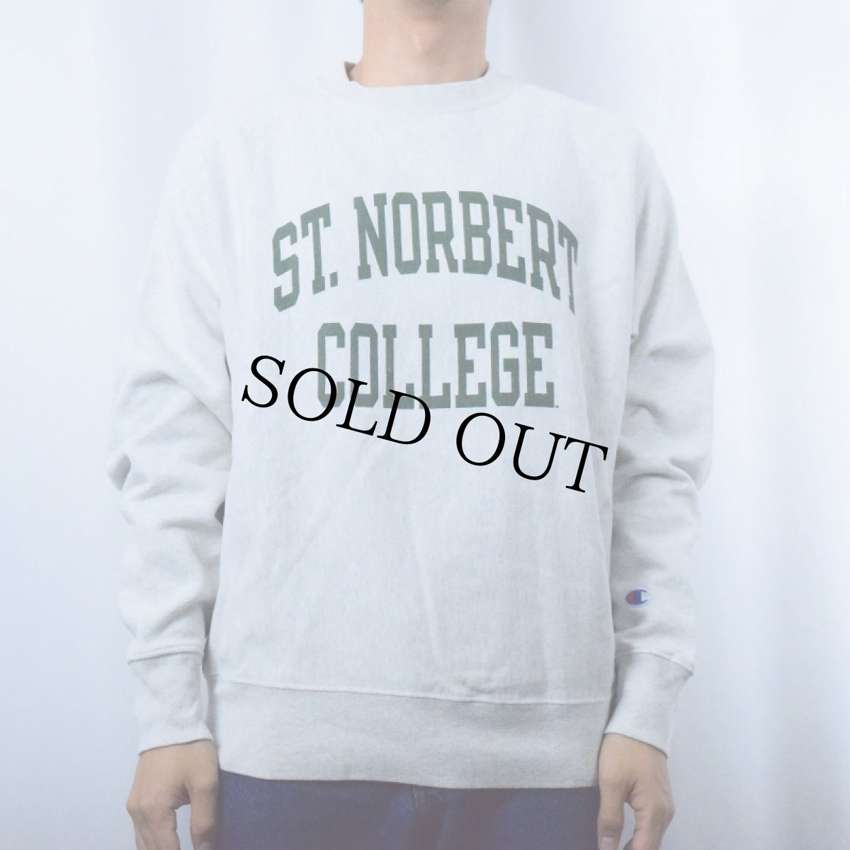 画像2: Champion REVERSE WEAVE "ST. NORBERT COLLEGE" プリントスウェット M (2)