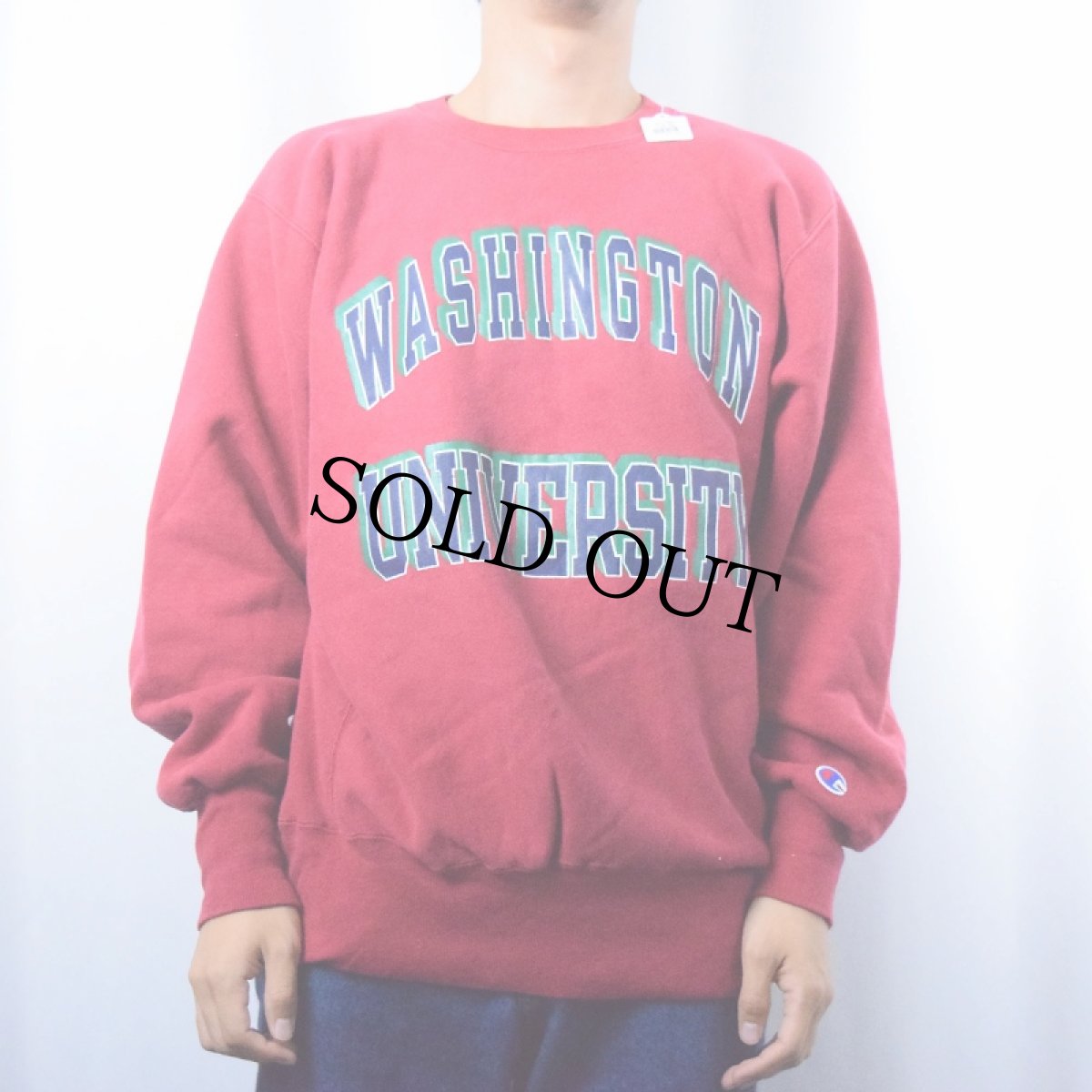 画像2: 90's Champion REVERSE WEAVE "WASHINGTON UNIVERSITY" プリントスウェット (2)