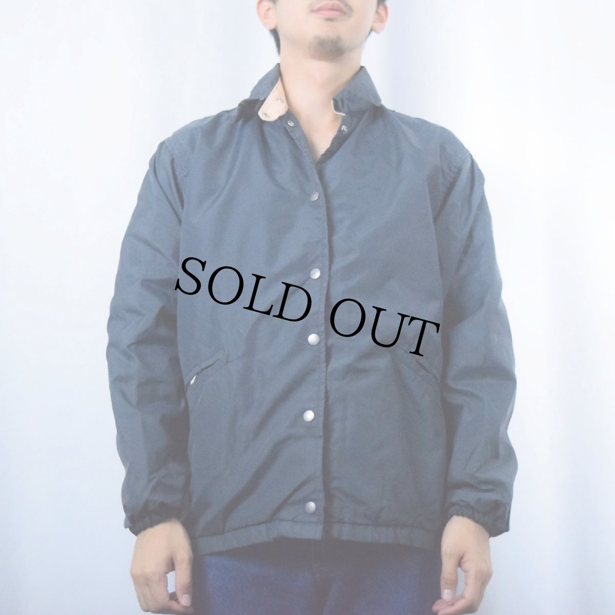 画像2: 70's L.L.Bean USA製 チンスト付き ナイロンコーチジャケット NAVY L (2)