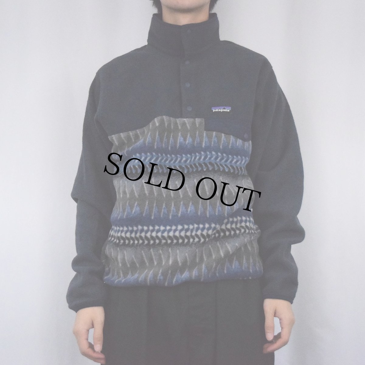 画像2: 2017AW Patagonia 総柄切り替え スナップT S (2)