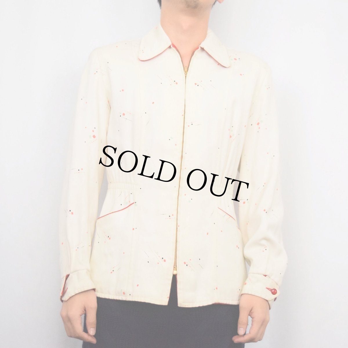 画像3: 50's リバーシブル レーヨンギャバジンジャケット (3)