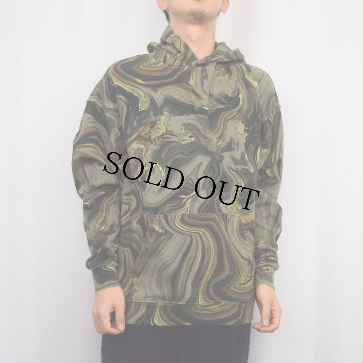 画像3: NO BOUNDARIES マーブル柄 スウェットフーディー S (3)