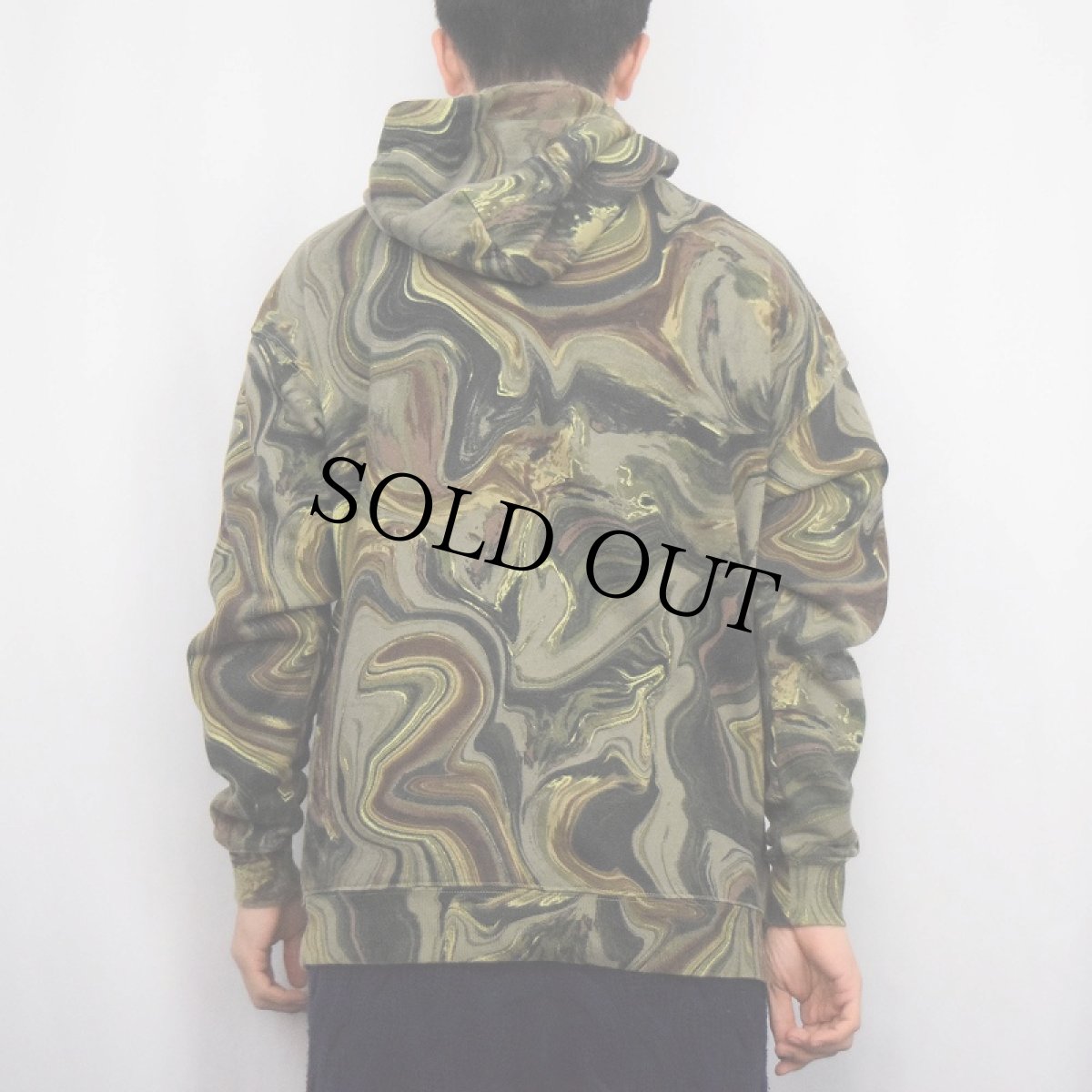 画像4: NO BOUNDARIES マーブル柄 スウェットフーディー S (4)