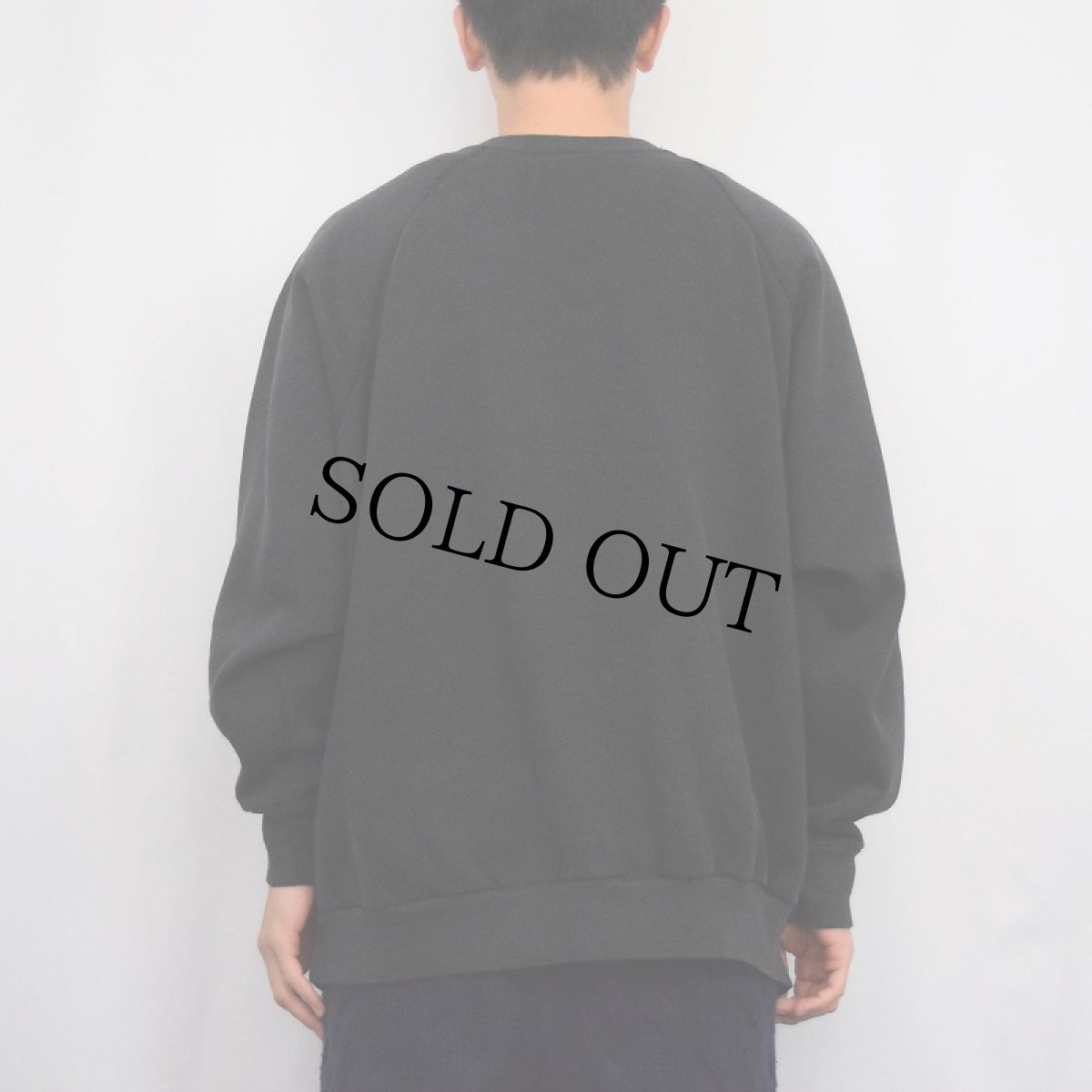 画像3: 90's TULTEX USA製 無地 ラグランスウェット BLACK 3X (3)