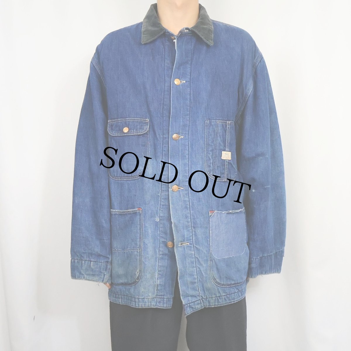 画像2: 60's Sears ブランケットライナー デニムカバーオール (2)