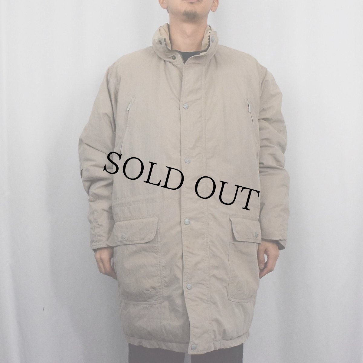 画像2: 80's L.L.Bean コットン×ナイロン グースダウンコート L (2)