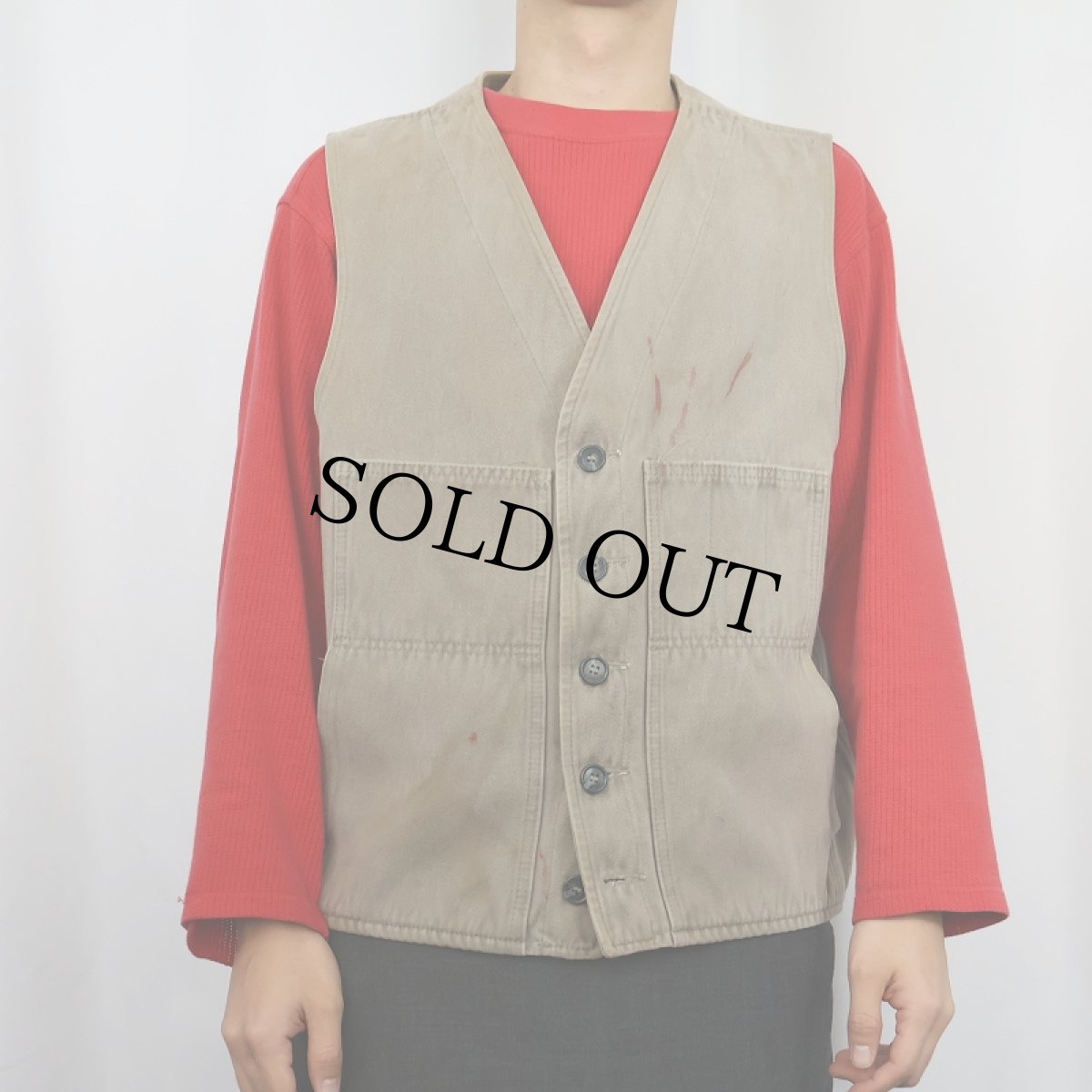 画像2: 90's FILSON USA製 モールスキンベスト (2)