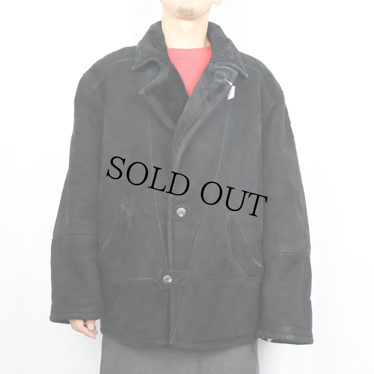 画像2: Nazareno Gabrielli ITALY製 ムートンジャケット BLACK (2)