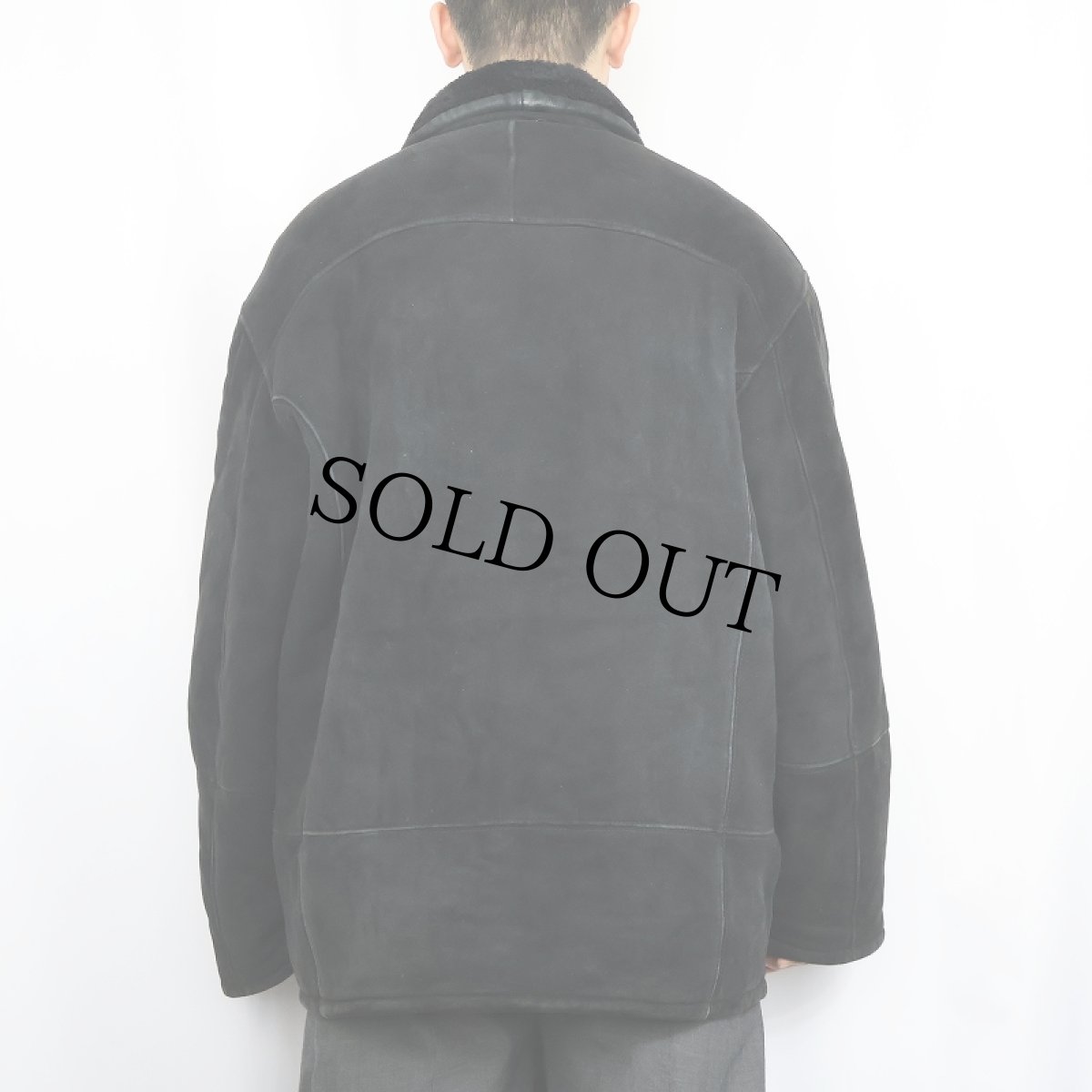 画像3: Nazareno Gabrielli ITALY製 ムートンジャケット BLACK (3)