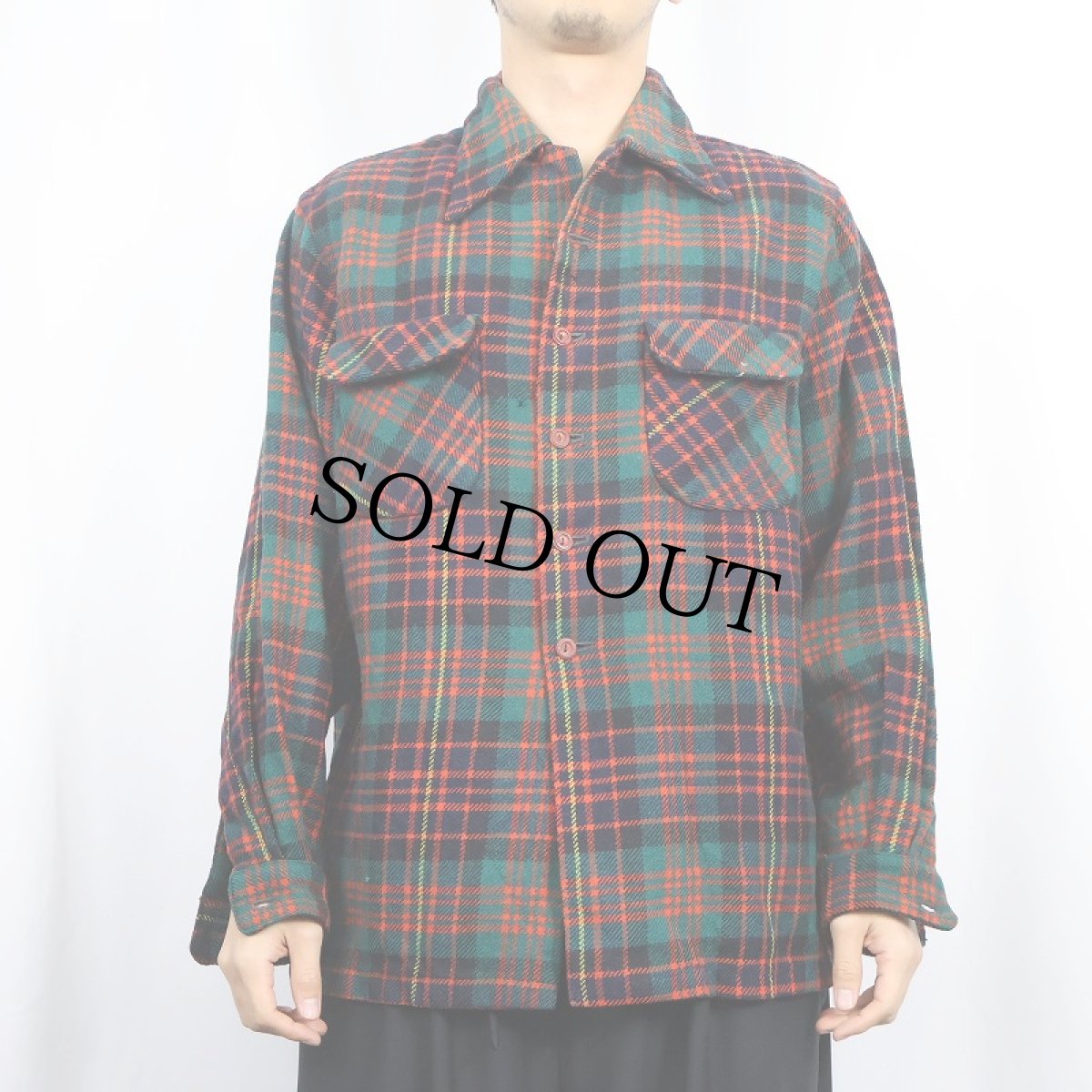 画像2: 40's BIG YANK チェック柄 ウールシャツ (2)