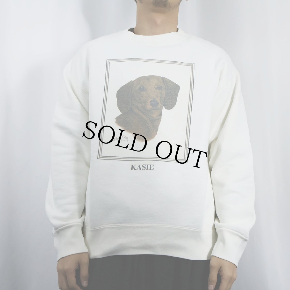 画像2: 90's USA製 "KASIE" 犬プリントスウェット L (2)