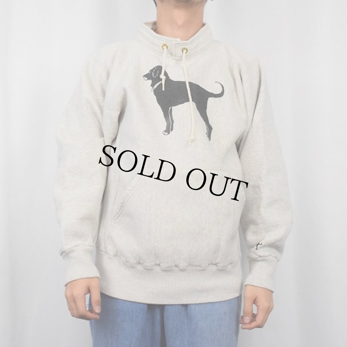 画像3: 90's The Black Dog USA製 犬プリント モックネックスウェット L (3)