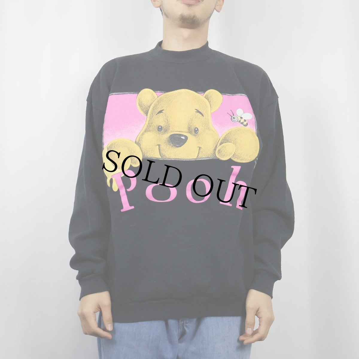 画像2: 90's Disney くまのプーさん キャラクタープリントスウェット BLACK XL (2)