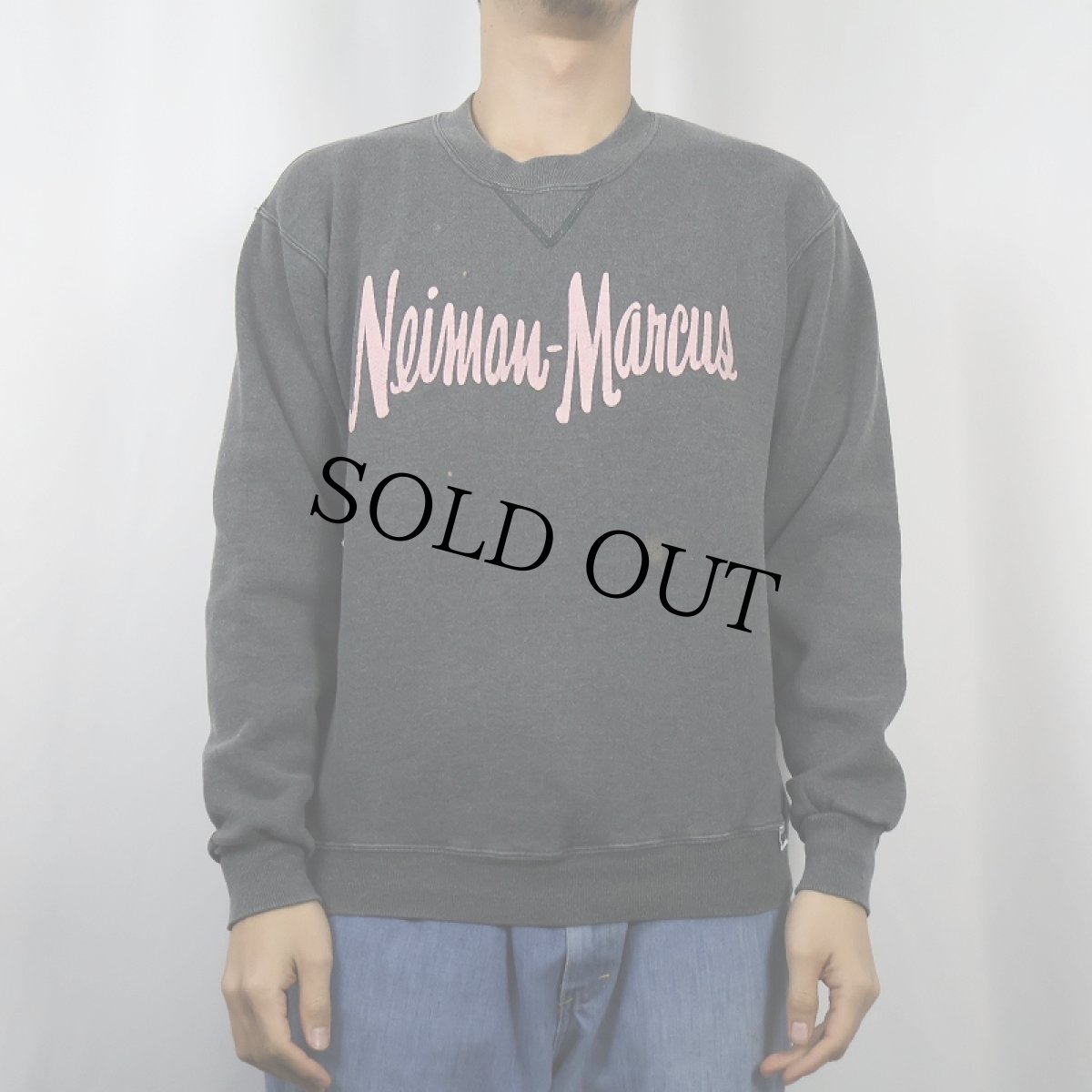 画像2: 80's USA製 Neiman-Marcus 百貨店 前V 発泡プリントスウェット M (2)