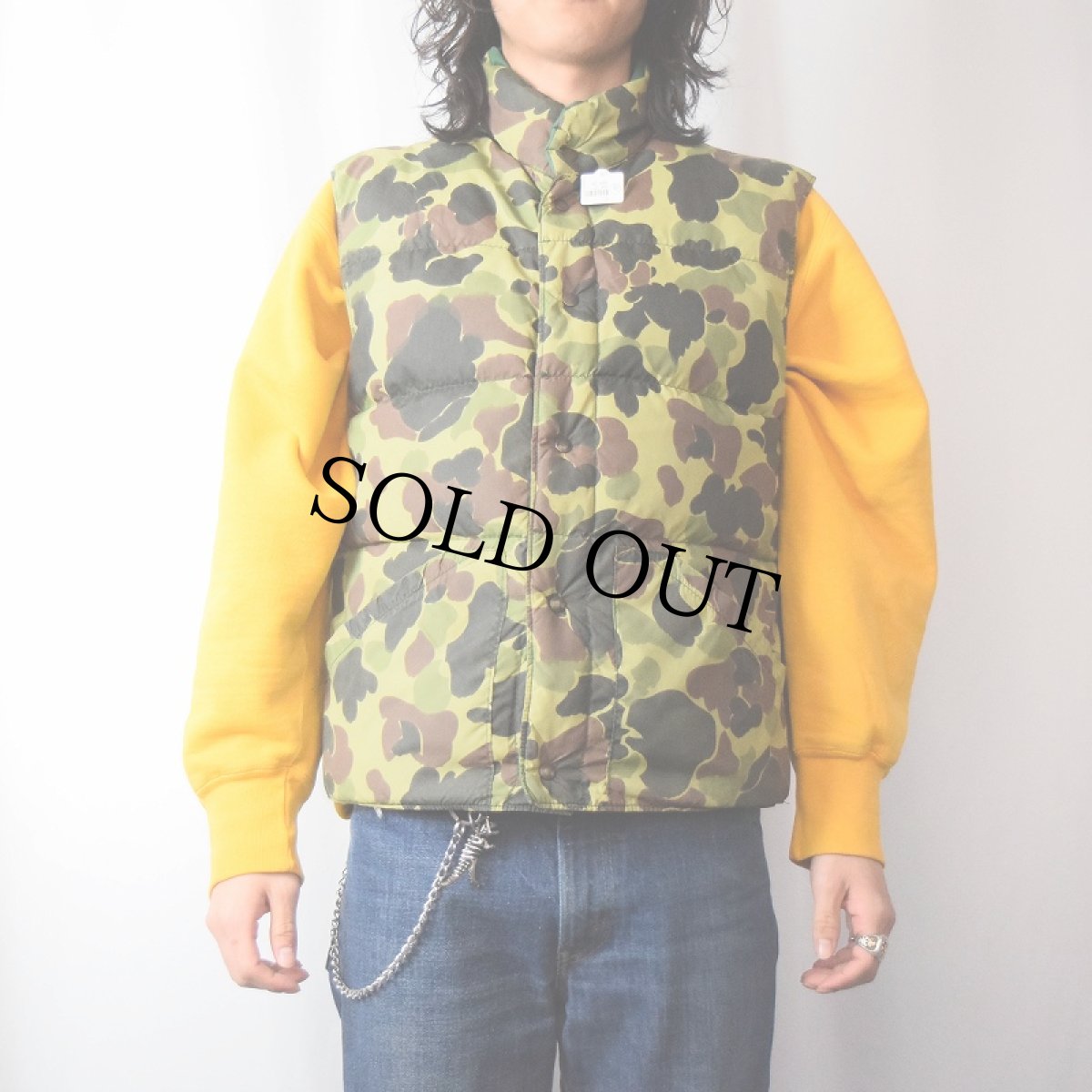 画像3: 10X USA製 ダックハンターカモ柄 リバーシブル ナイロンダウンベスト M (3)