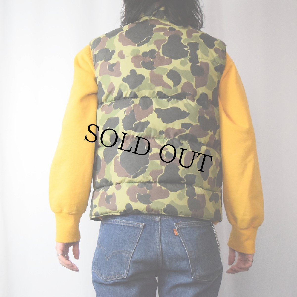 画像4: 10X USA製 ダックハンターカモ柄 リバーシブル ナイロンダウンベスト M (4)