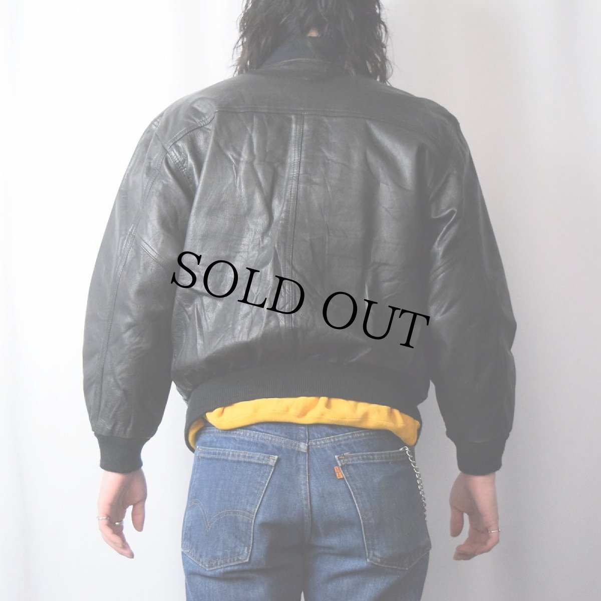 画像3: Echtes Leder レザージャケット BLACK SIZE46 (3)