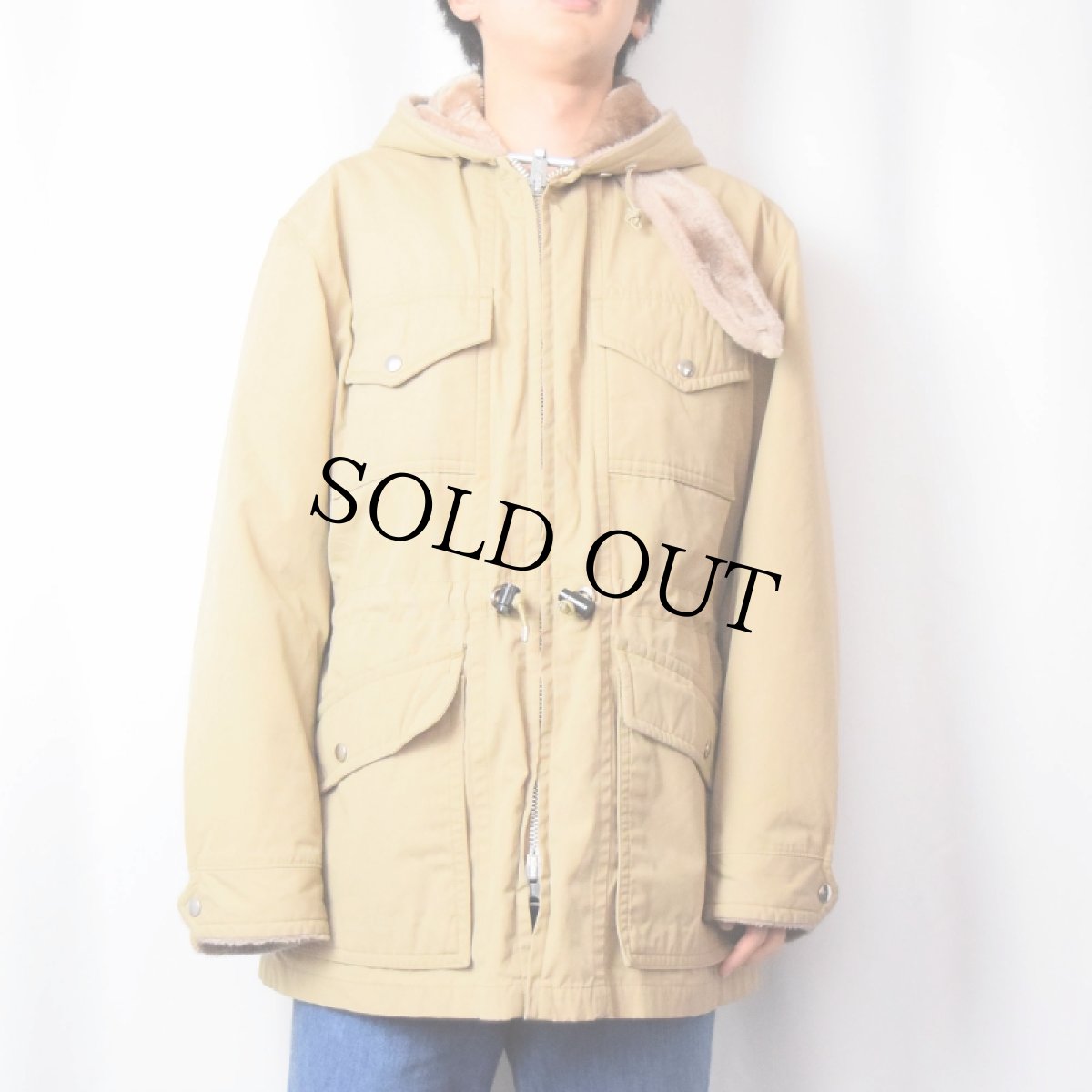 画像2: 70〜80's MIGHTY-MAC USA製 裏ボア ラビットフード フーデッドジャケット (2)