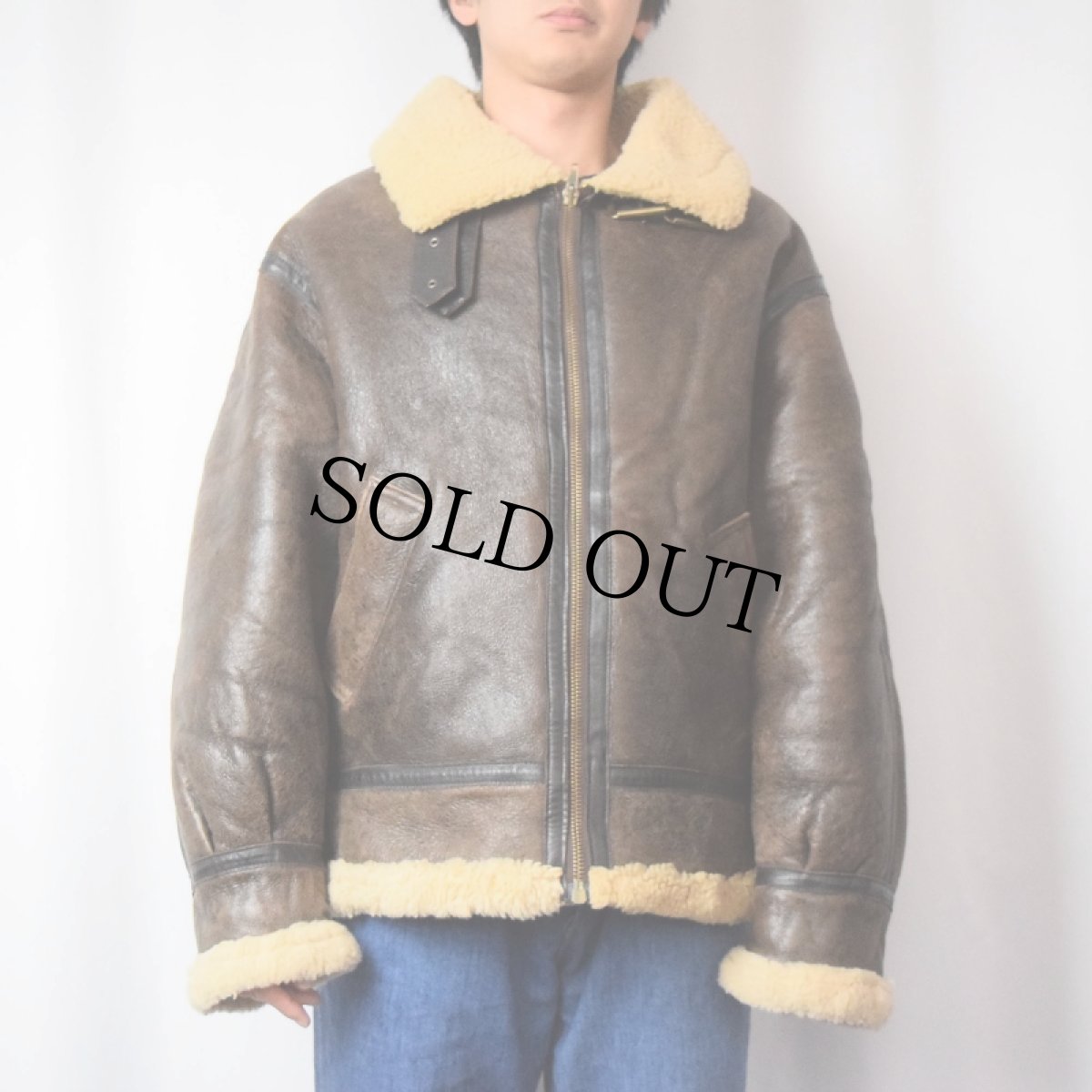 画像2: Butterfly Style FRENCE製 B-3 TYPE ムートンフライトジャケット  (2)