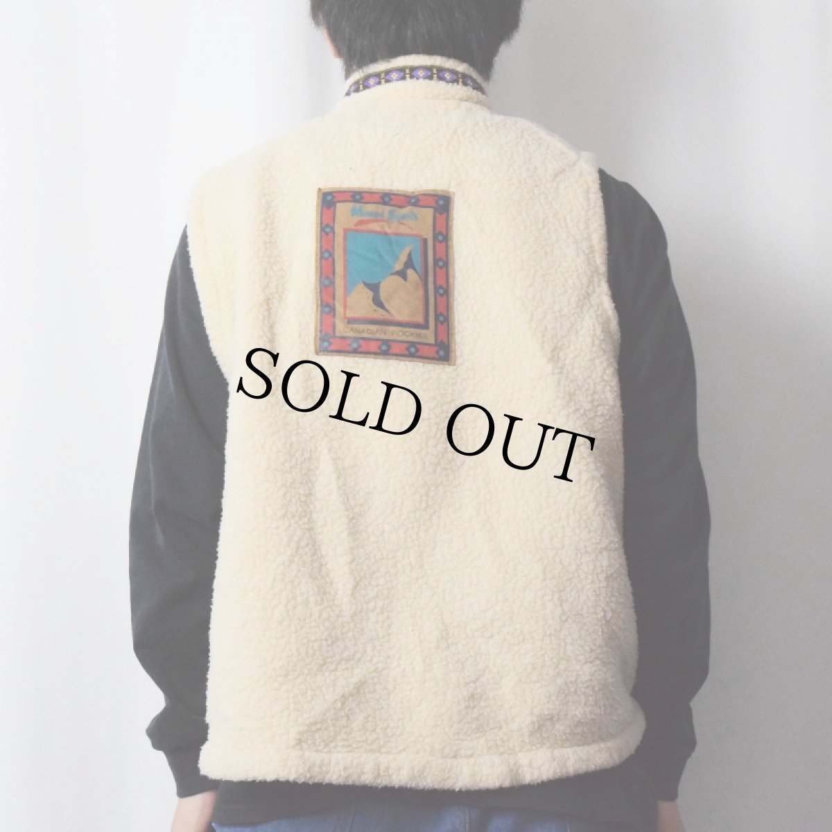 画像3: 90's alf USA製 "POLARTEC" ロゴ刺繍 チロリアンテープ ボアベスト M (3)