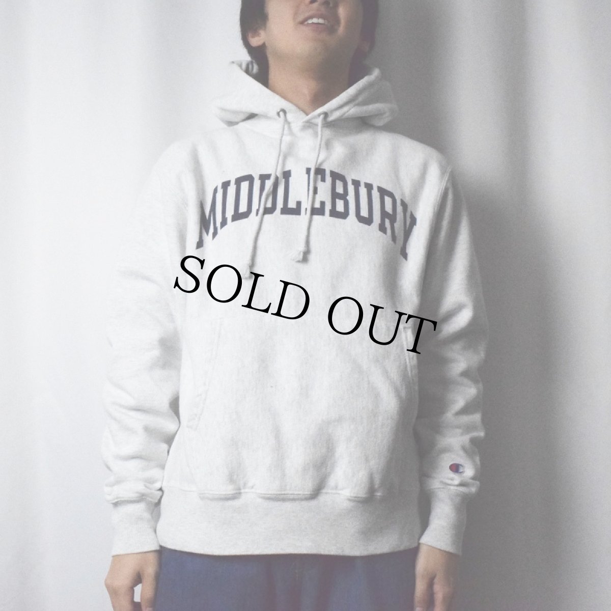 画像2: Champion REVERSE WEAVE "MIDDLEBURY" プリントスウェットフーディー M (2)