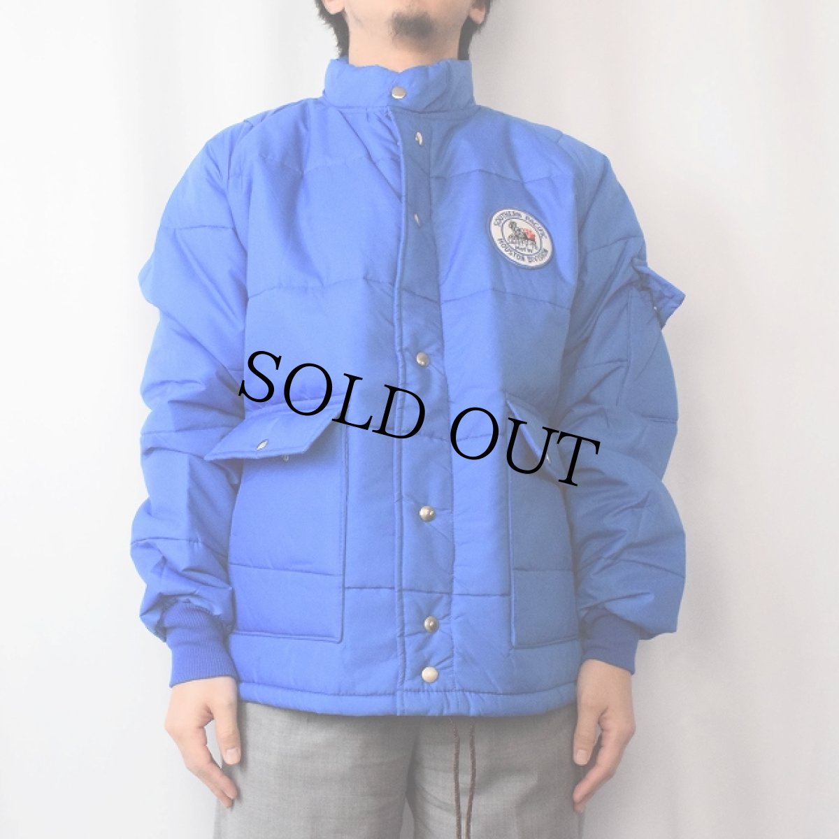 画像5: 70's Pla-Jac USA製 "SOUTHERN PACIFIC" ワッペン付き 中綿入り レーシングジャケット L (5)