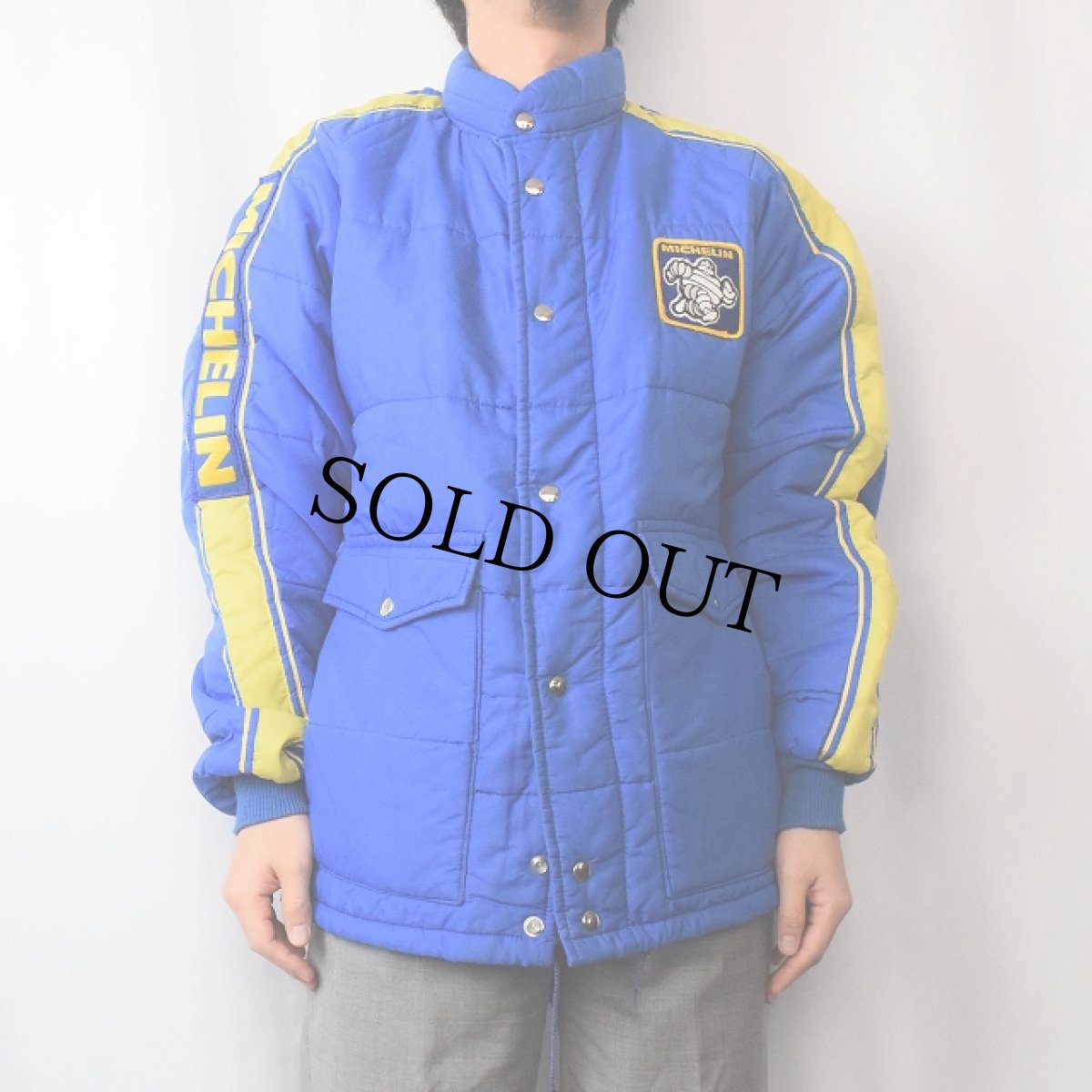 画像2: 70's Swingster "MICHELIN" パッチ付き 中綿入り レーシングジャケット L (2)