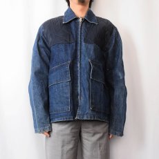 画像2: 【SALE】 〜80's キルティング切り替え デニムハンティングジャケット (2)