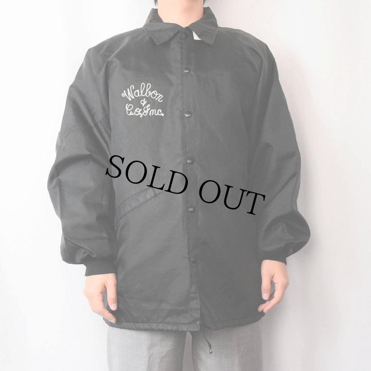 画像3: 70〜80's USA製 チェーン刺繍 裏ボア コーチジャケット BLACK L (3)