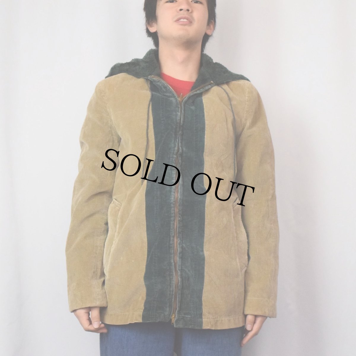 画像2: 60〜70's MIGHTY-MAC USA製 裏ボア ラビットフード コーデュロイジャケット (2)