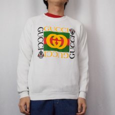 画像2: 90's ブート GUCCI ロゴプリントスウェット L (2)