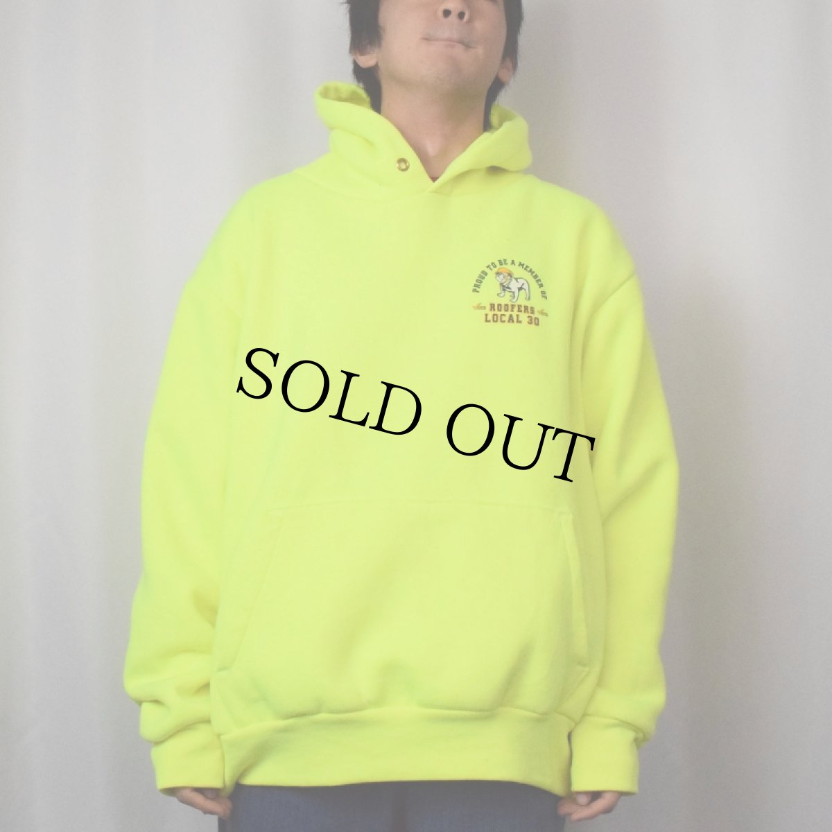 画像3: 90's CAMBER USA製 "ROOFERS LOCAL 30" 裏サーマル プリントスウェットフーディー XL (3)