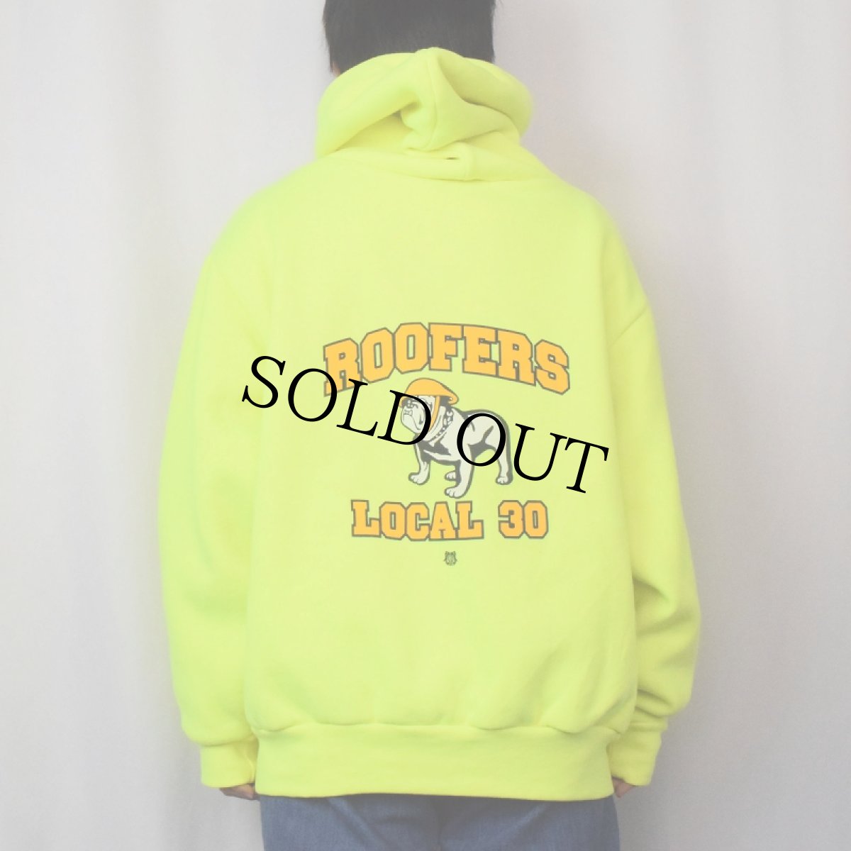 画像4: 90's CAMBER USA製 "ROOFERS LOCAL 30" 裏サーマル プリントスウェットフーディー XL (4)