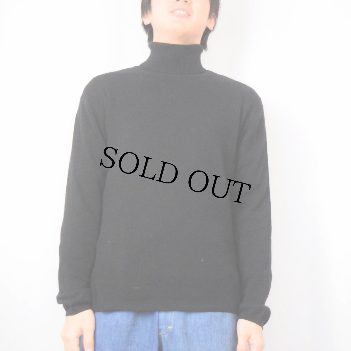画像2: 【SALE】 S.MARLON タートルネック カシミアニットセーター BLACK 2XL (2)